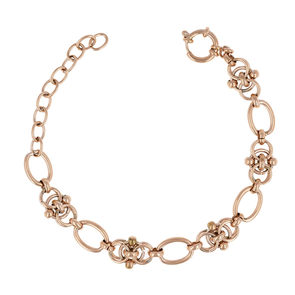 Bracelet acier rose 18+5cm