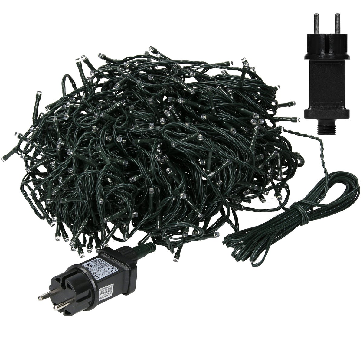 ECD Germany LED-lichtsnoer 24 m met 320 warmwitte LED's, netvoeding, IP44 waterdicht, binnen- en buitenverlichting, kerstverlichting, kerstboom, decoratieve tuinverlichting, kerstversiering