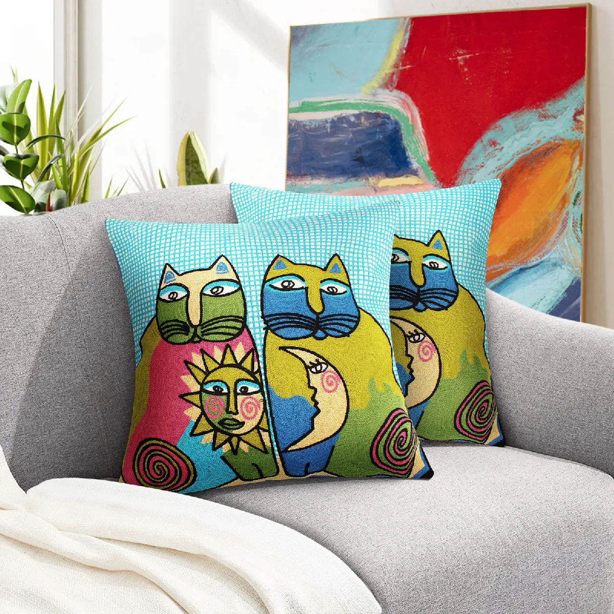 AVIZAR Lot 2 Housses Coussin 45x45cm