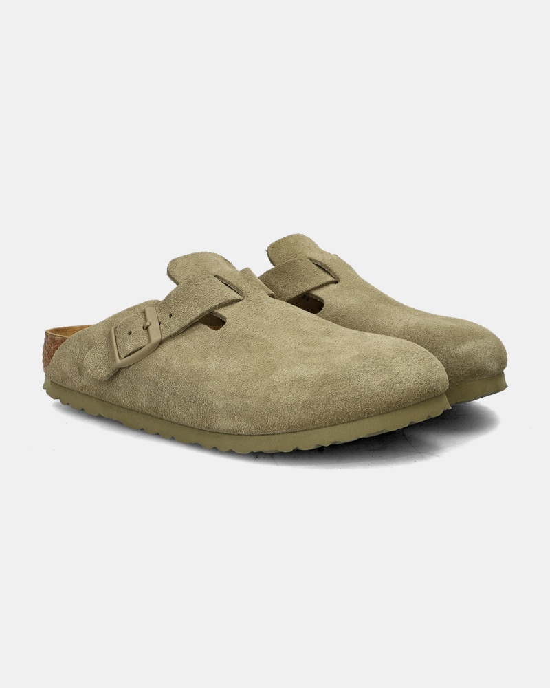 Birkenstock Boston Suede clog Instapschoenen  - groen
