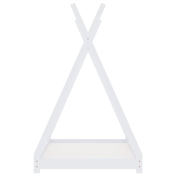 vidaXL Seng/Sengeramme for barn heltre furu hvit 90x200 cm change1