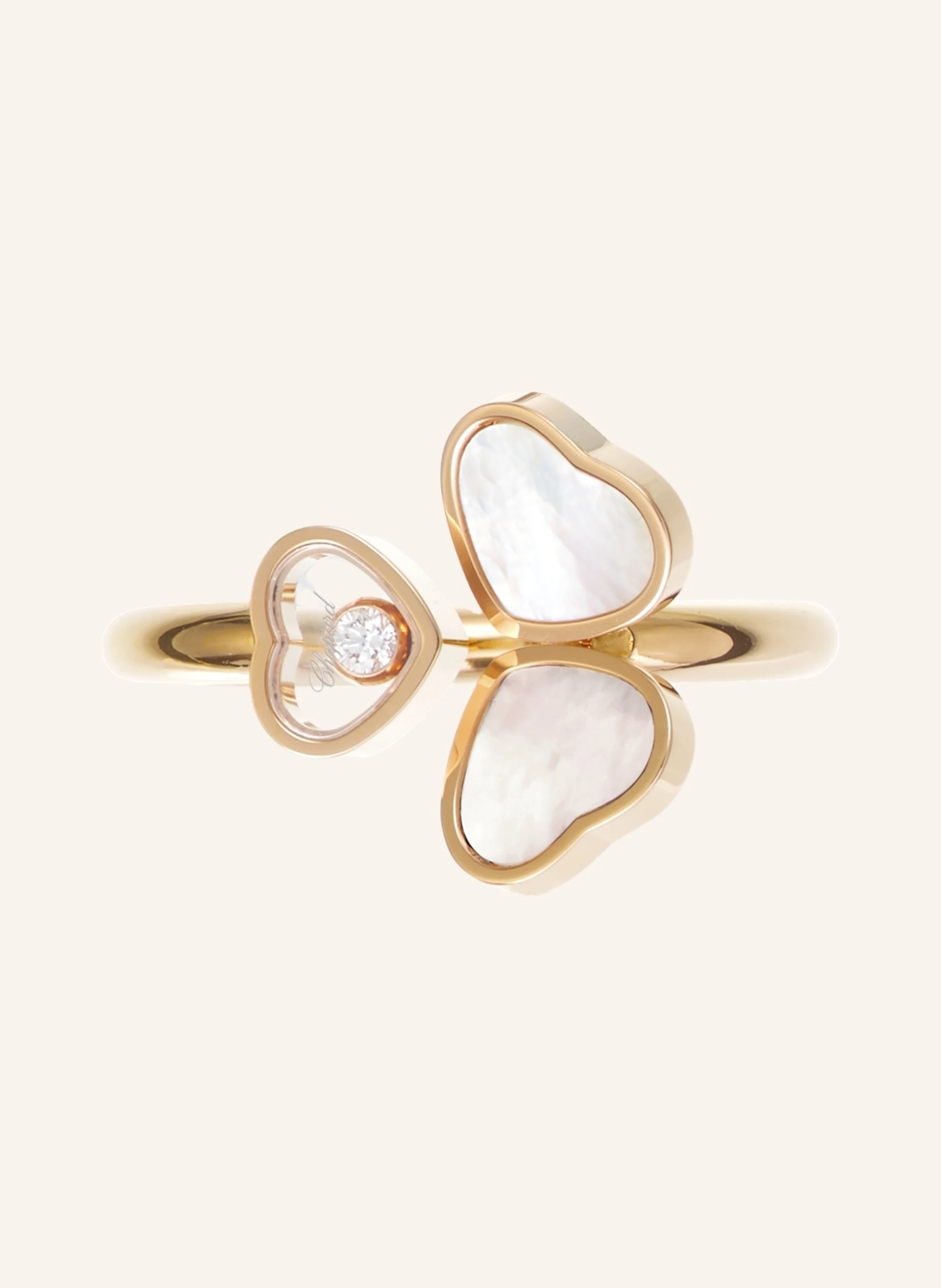 Chopard Ring HAPPY HEARTS WINGS Ring aus 18 Karat Roségold, Diamanten und Perlmutt