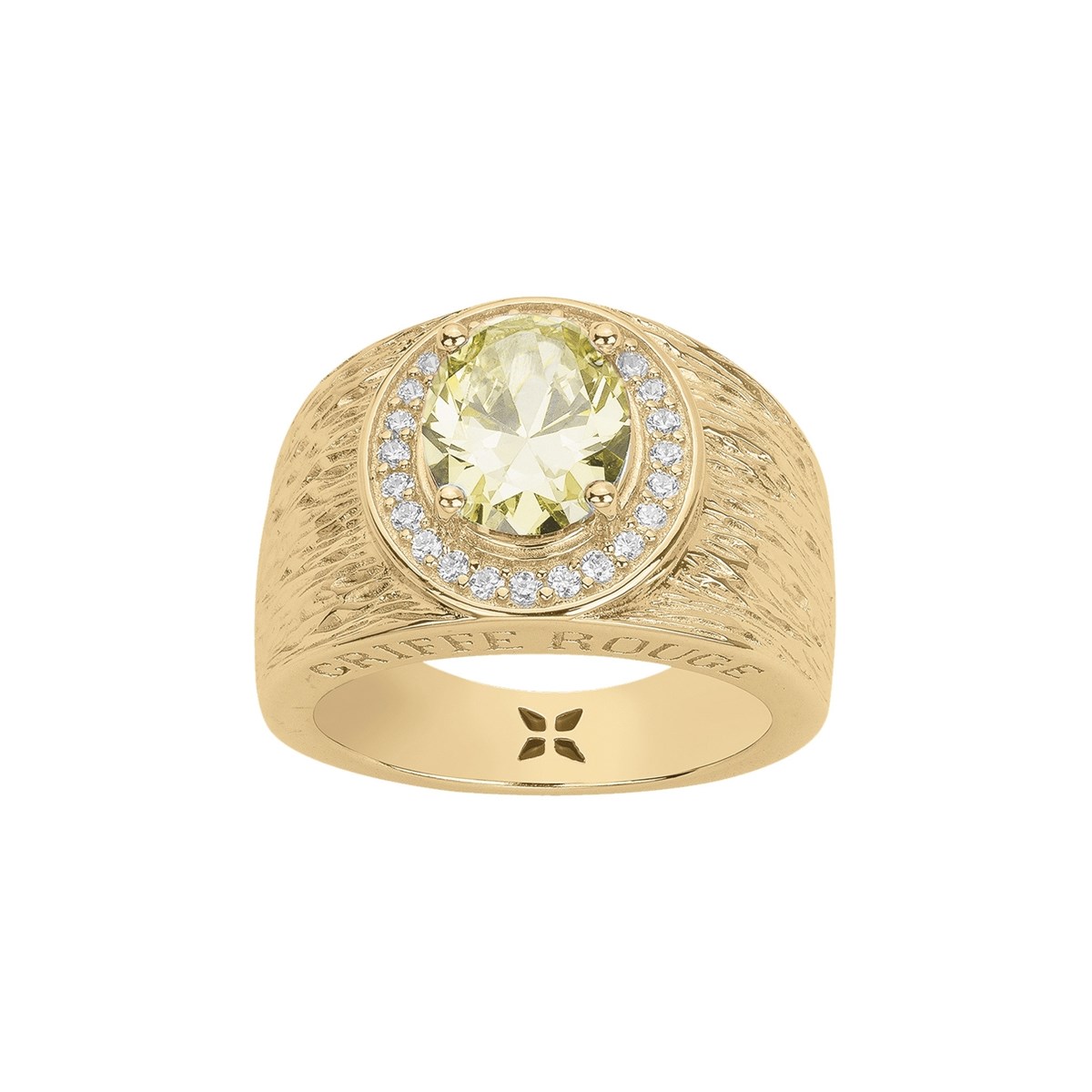 Bague VICTORIA en Plaqué Or avec pierre synthétique vert