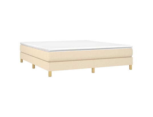VIDAXL - Sommier 180 x 200 Sommier à ressorts de lit crème 180x200 cm tissu