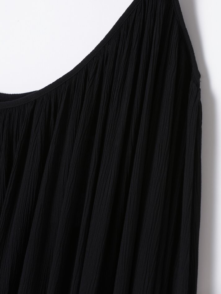 Vestido assimétrico de chiffon - Preto