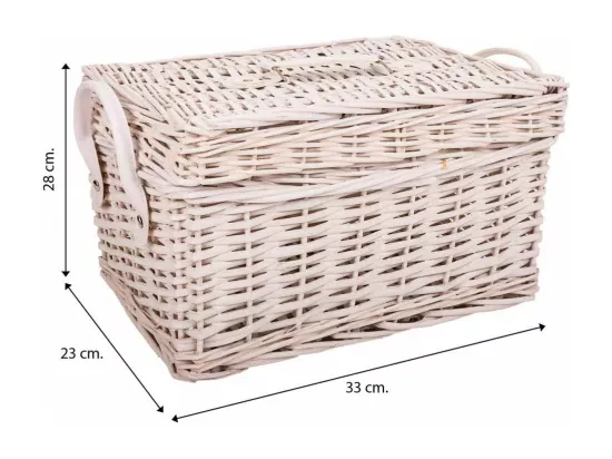 Set de 2 boîtes en osier blanches
