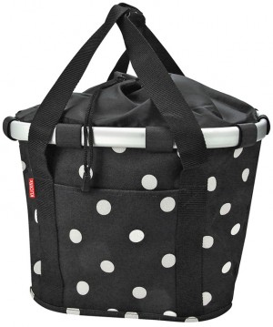 Klickfix Bikebasket sort med hvide prikker