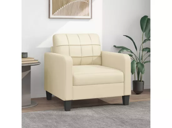 Fauteuil Crème 60 cm Similicuir
