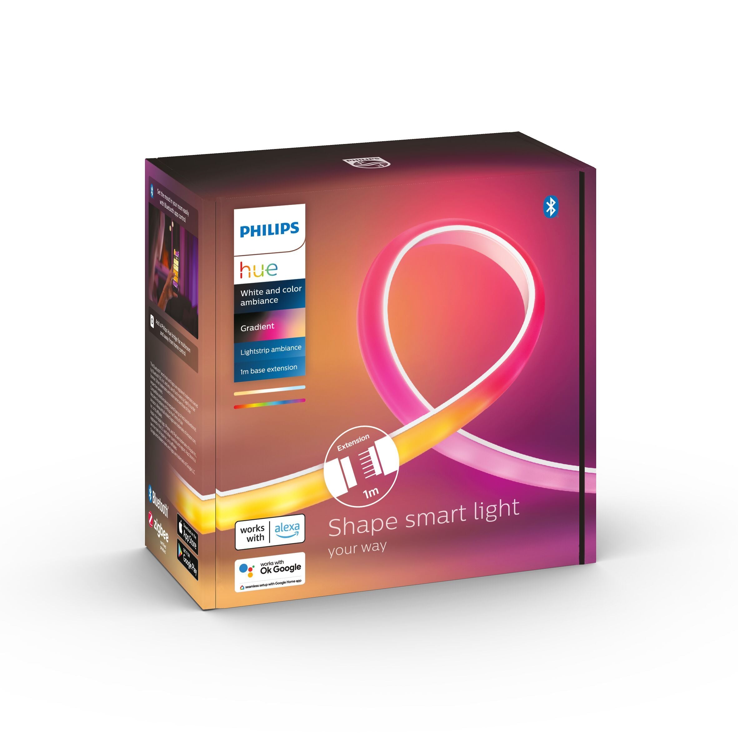 Philips hue GRADIENT LED Streifen - Weiss / B: 100.0 cm x T: 1.45 cm x H: 0.55 cm