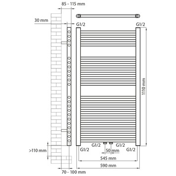 Haceka designradiator Gobi mint grijs 565 Watt 111x59 cm