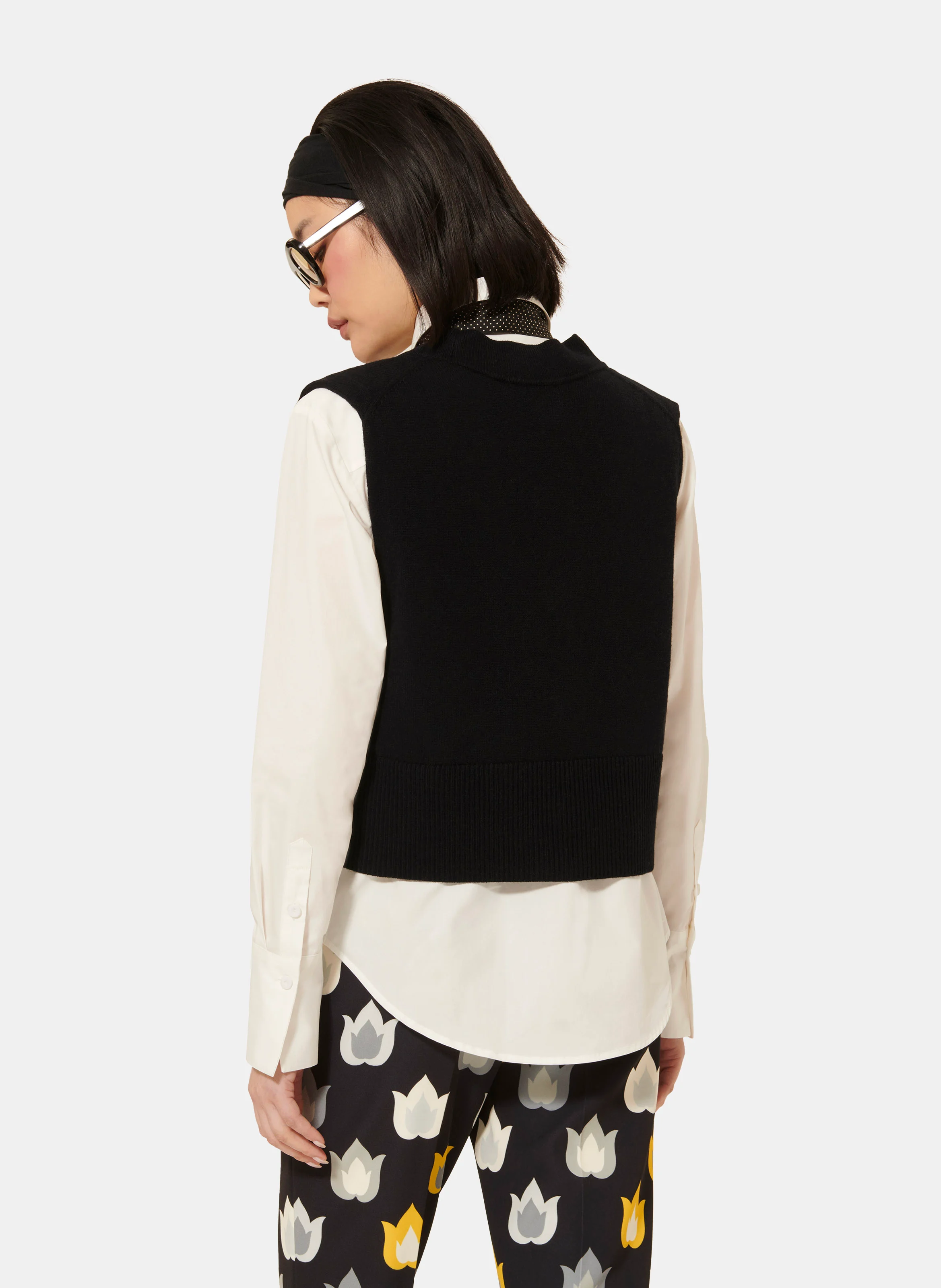 GILLES - Gilet col V en laine | Noir