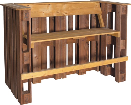Pallet barbank, sparrenhout, 3-zits, bruin