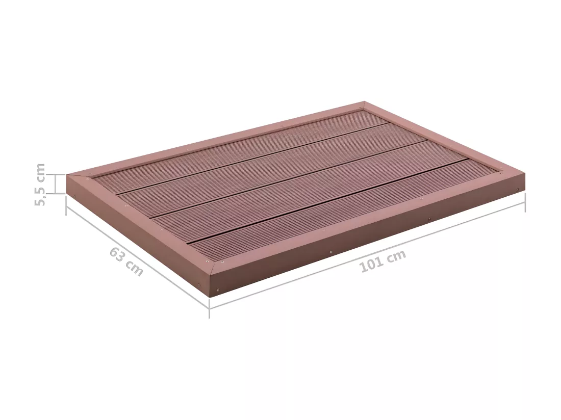 Prolenta Premium - Élément de plancher pour douche solaire Marron 101x63x5,5cm WPC