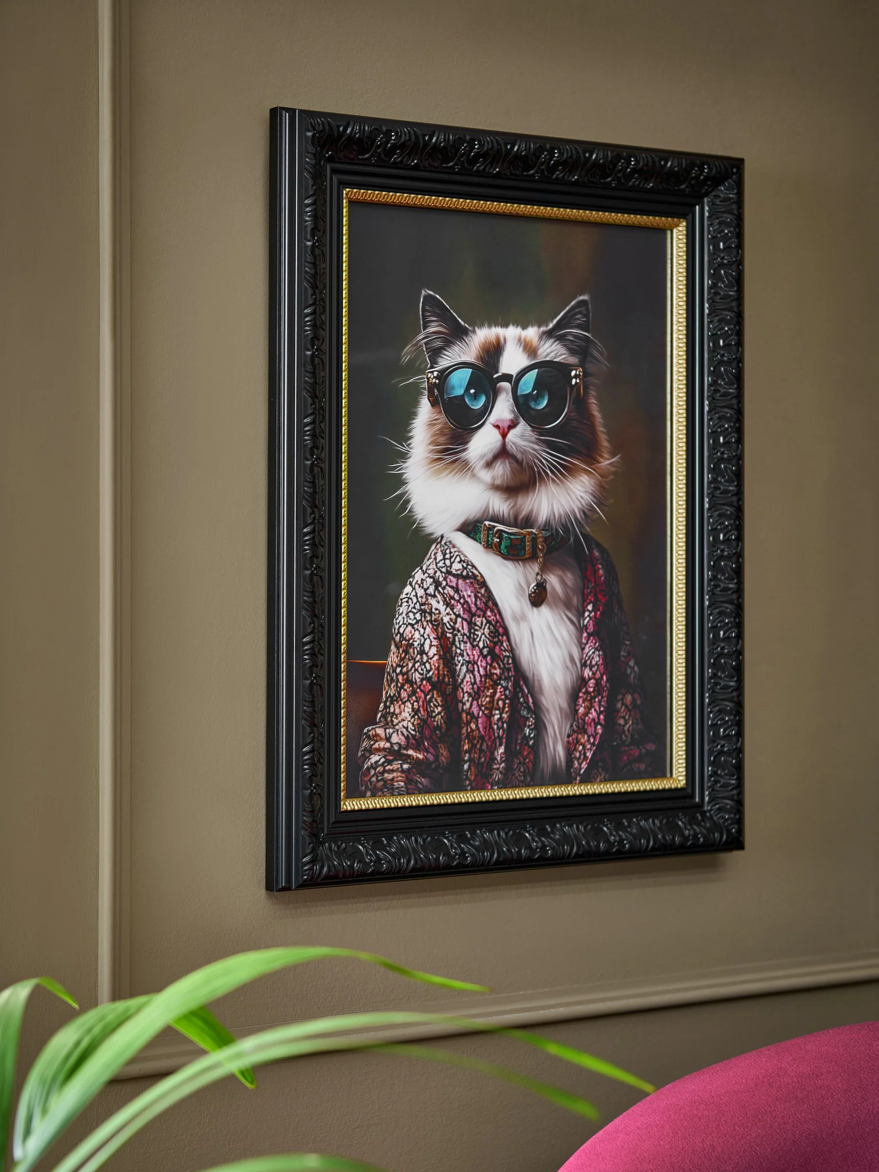 Glamoureus Gekleed Animal Ingelijste Wanddecoratie