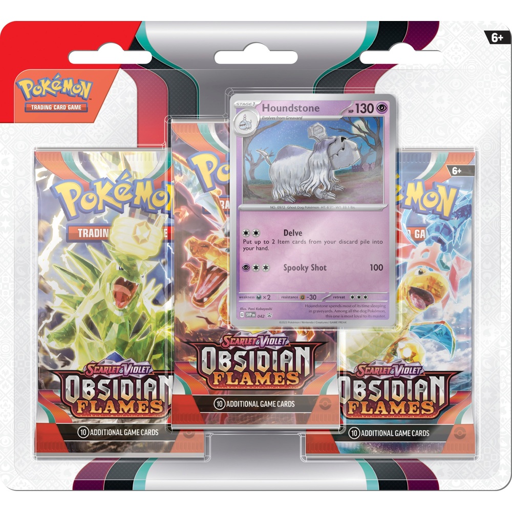 Pokémon-Sammelkartenspiel: Scarlet & Violet 3 Obsidian Flames 3er-Pack-Display