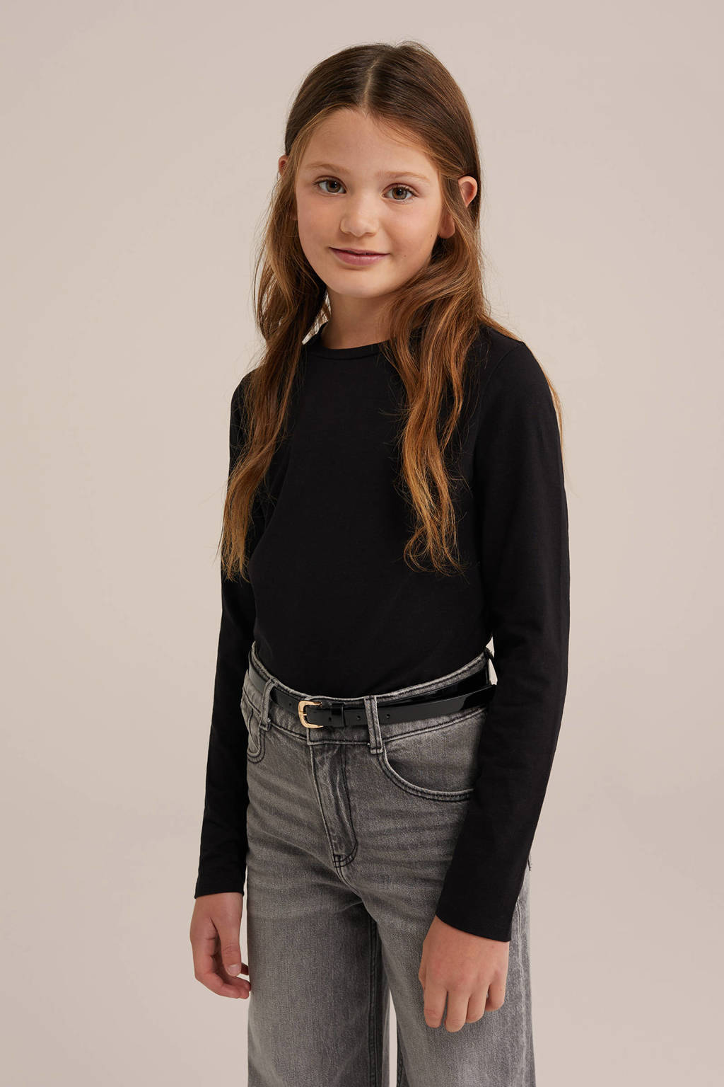 WE Fashion longsleeve - set van 2 zwart/wit