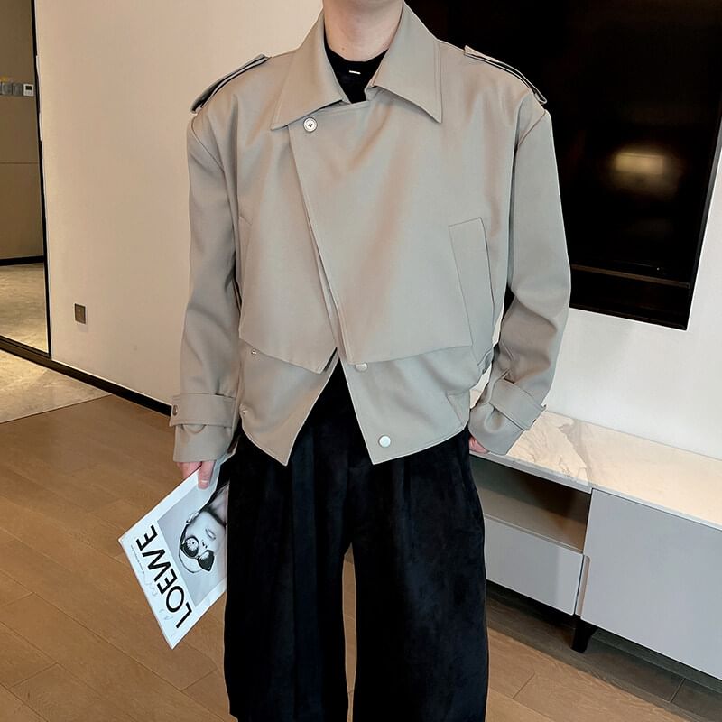 Freehop - Mock tweedelig trenchcoat met kraag en knoopsluiting