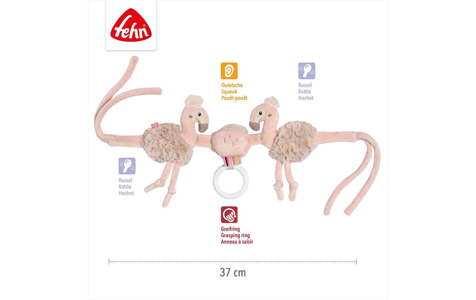 Kinderwagenkette Flamingo RoseMobile-Kette mit niedlichen Flamingo-Figuren zum flexiblen Aufhängen