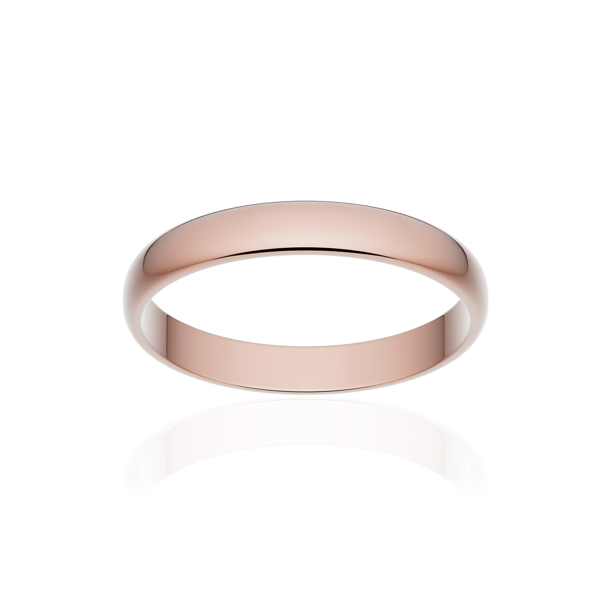 Alliance or 750 rose poli demi-jonc 3mm