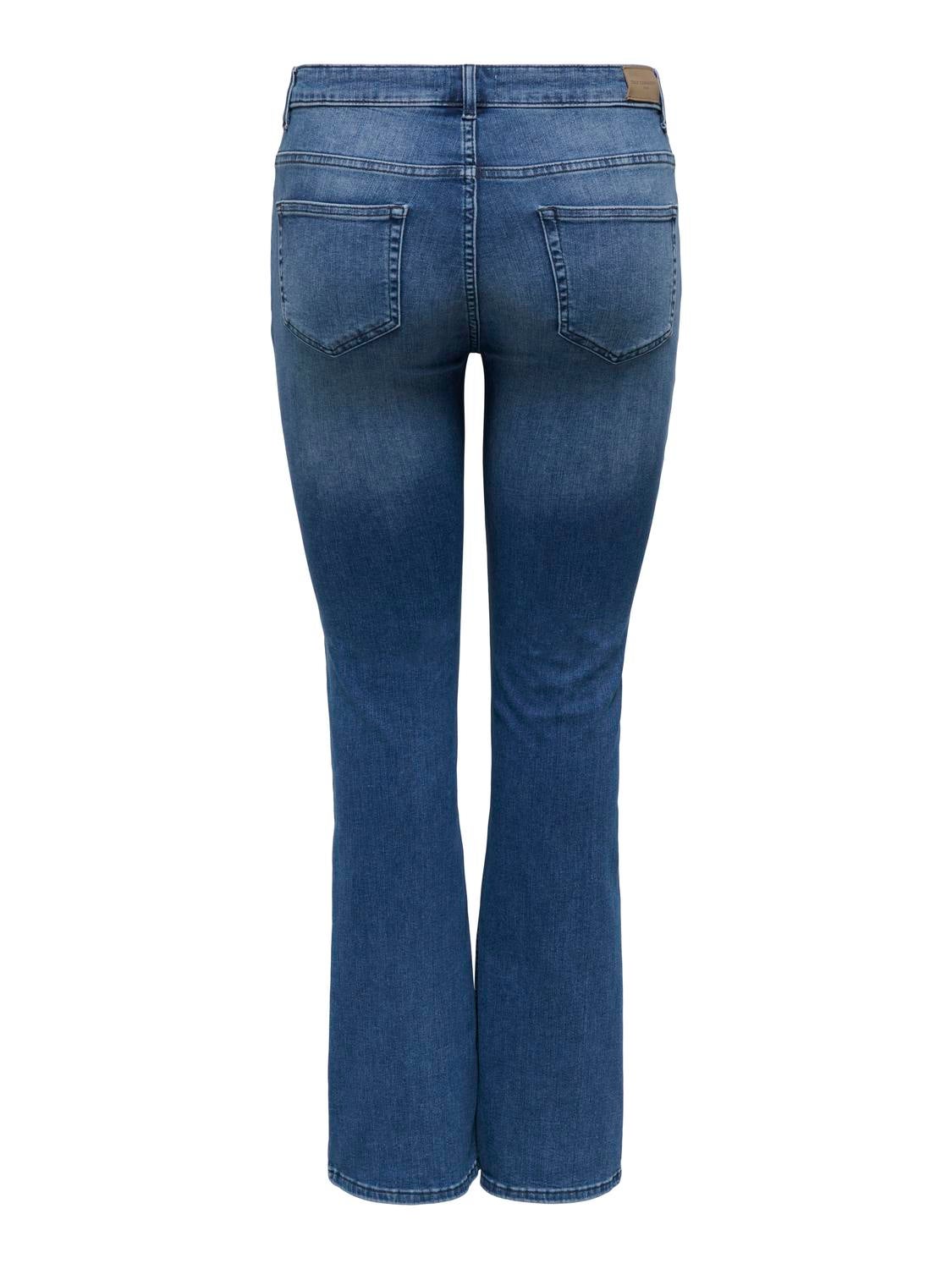 CARWILLY Mittlere Taille Ausgestellt Jeans Medium Blue Denim