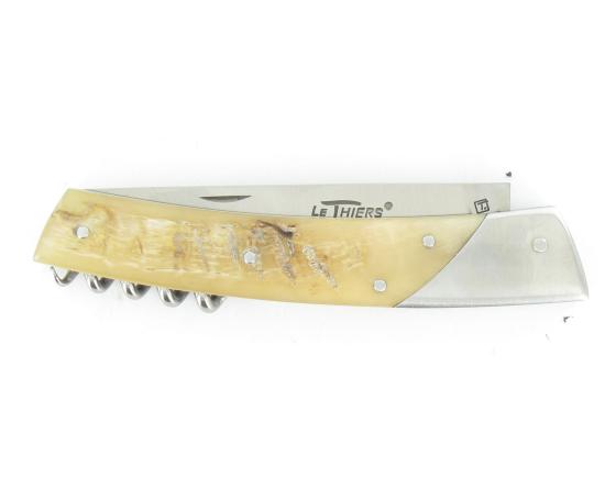 Thiers 11 cm CORNE de BELIER avec tire-bouchon Couteau de Poche le Thiers par Florinox