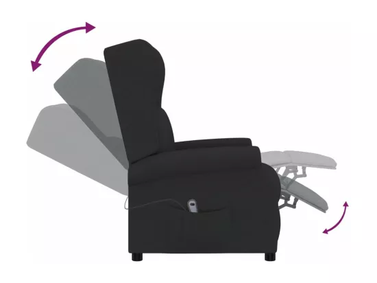 Fauteuil inclinable électrique à oreilles noir tissu