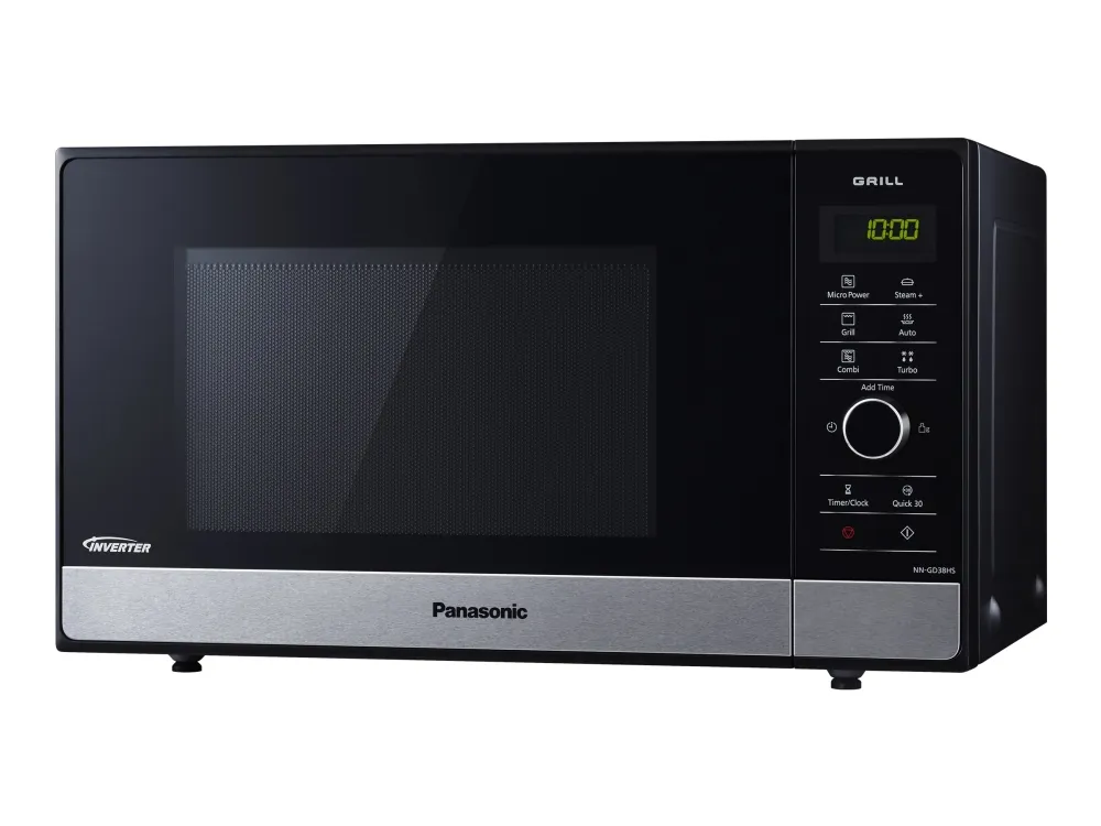Panasonic NN-GD38 - Mikrobølgeovn med grill - 23 liter - 1000 W - rustfrit stål/sort