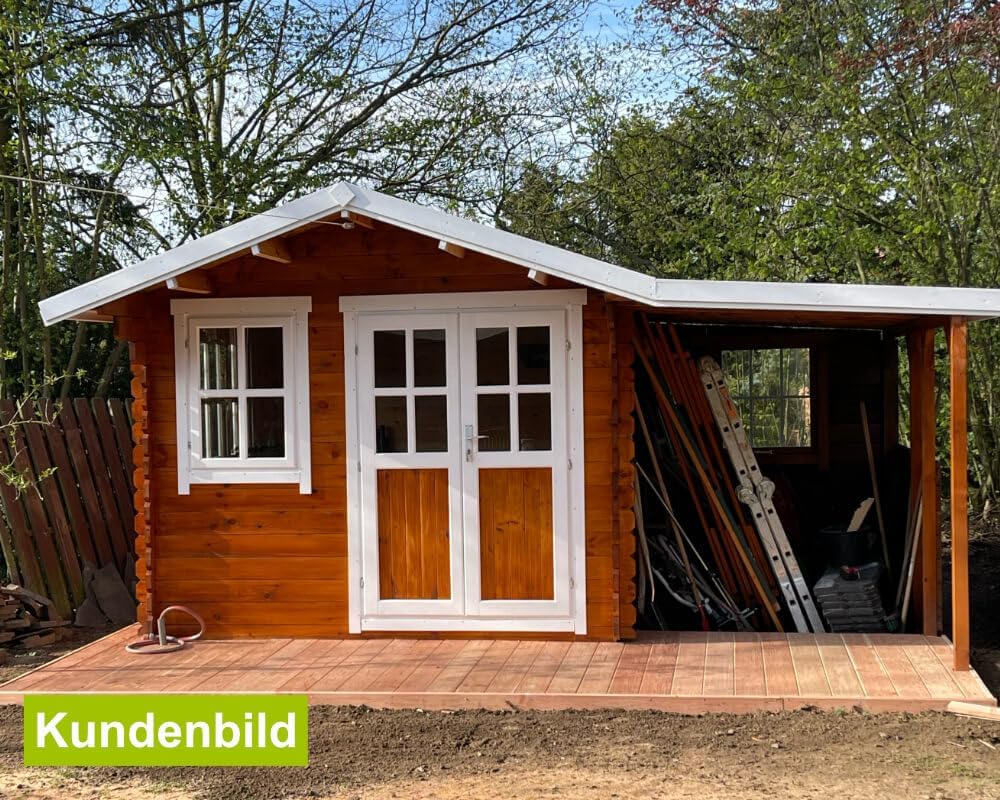 Gartenhaus Gerätehaus Holzhaus Blockhaus Schuppen 3x3 m 35mm