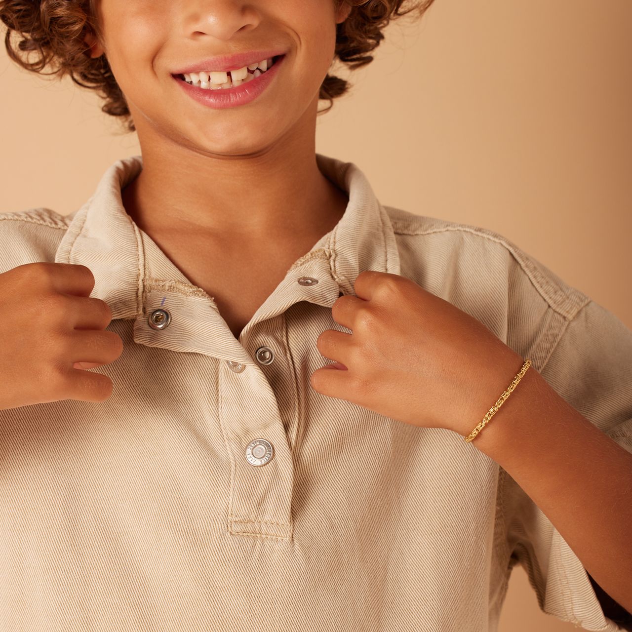 Gerecycled zilveren goldplated armband koningsschakel