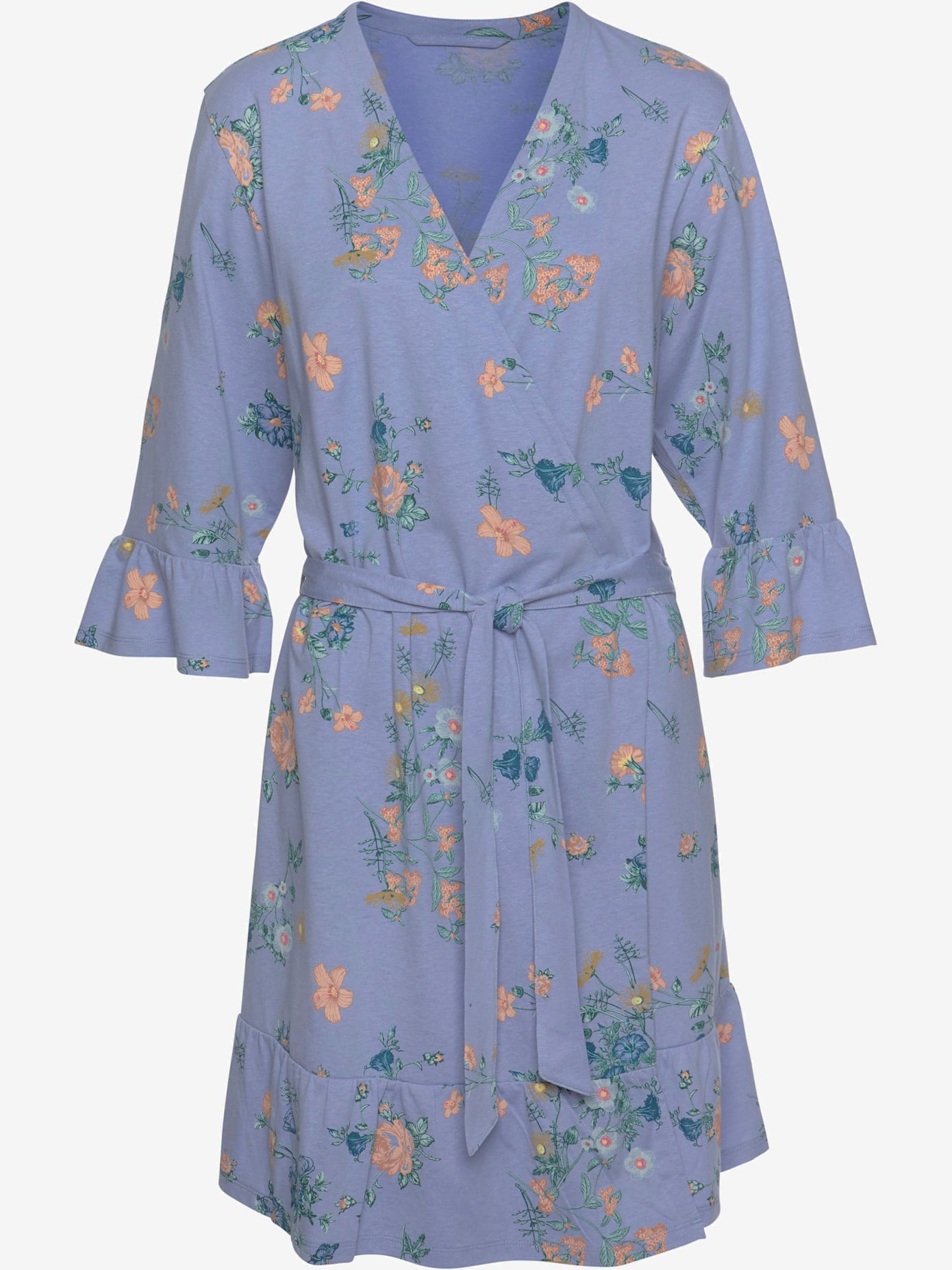 Kimono fantaisie avec volants aux ourlets