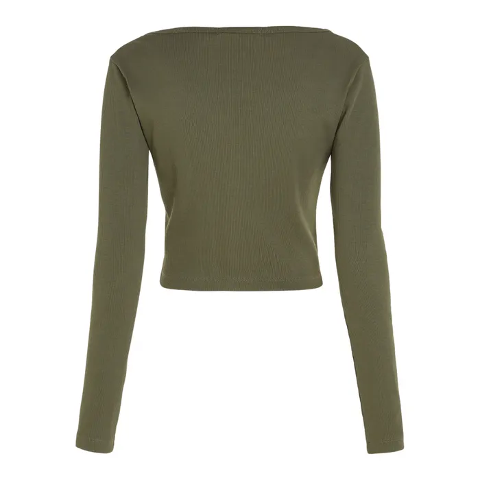Calvin Klein Woven Label Rib Cardigan Vest Dames