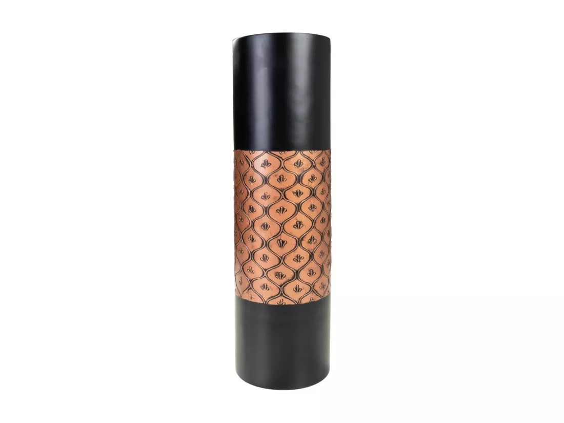 Vase noir et doré 15x15x50h