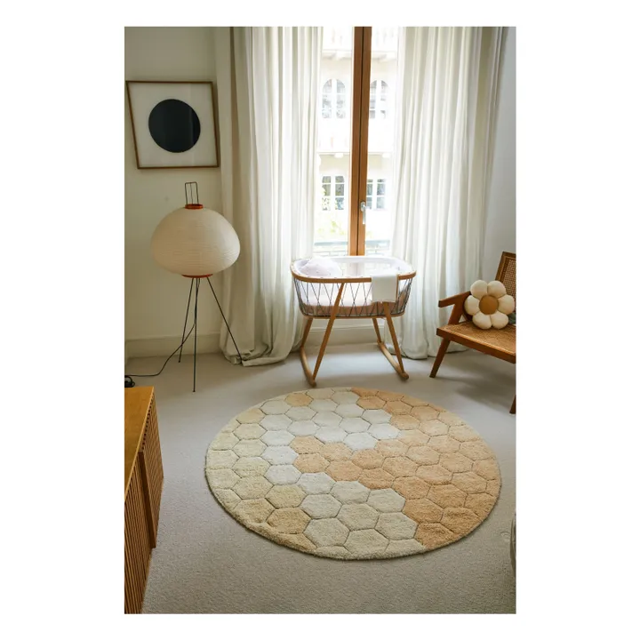 Lorena Canals Tapis rond Honeycomb | Golden sand