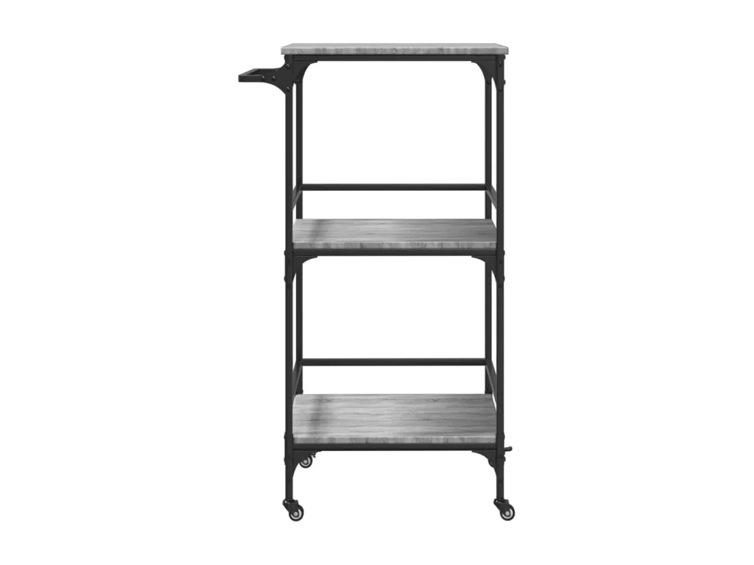 Chariot de cuisine sonoma gris 60,5x50x105 cm bois d'ingénierie