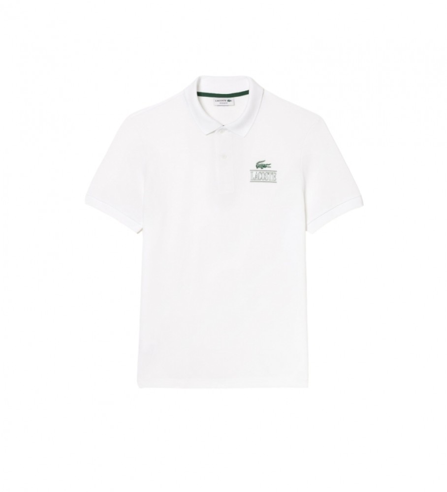 Polo Lacoste em piqué branco