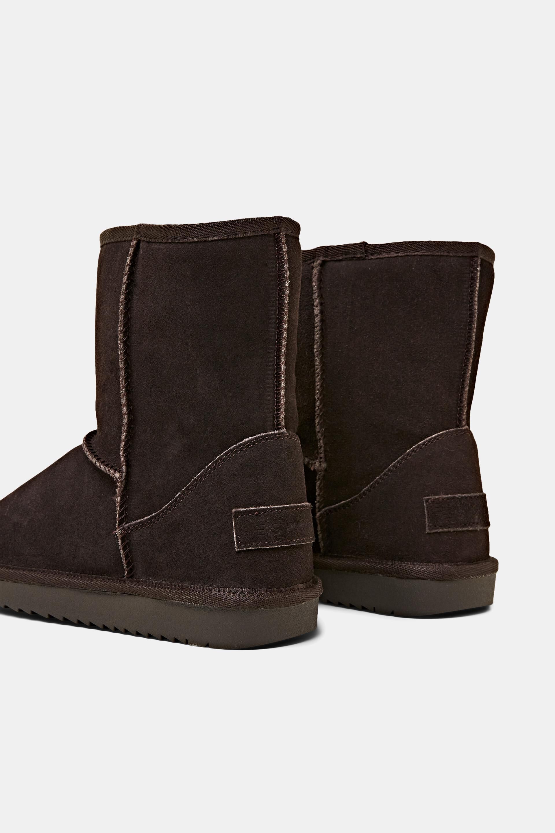 Bottines d’hiver en daim doublées de fourrure synthétique