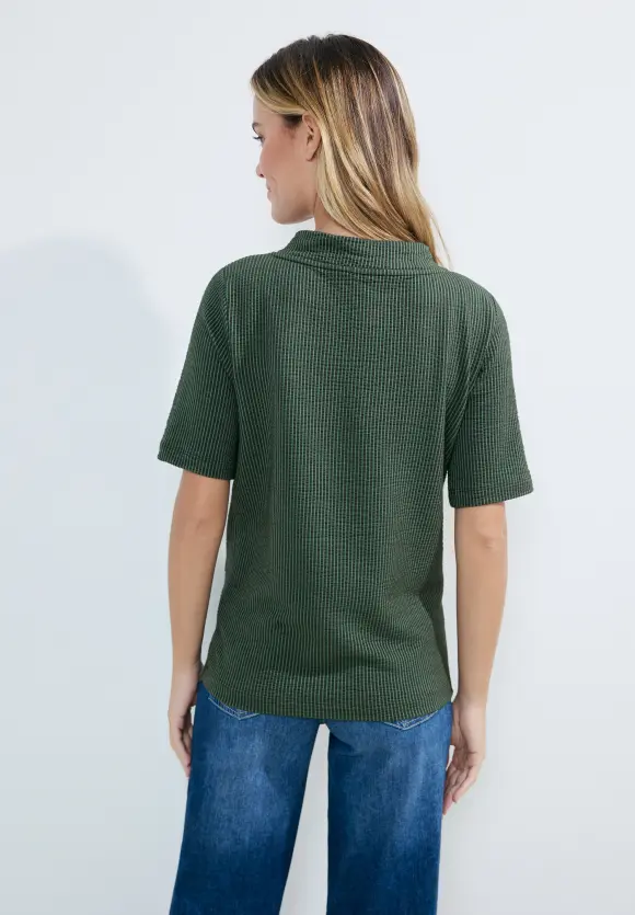 Seersucker T-Shirt - raw salvia green