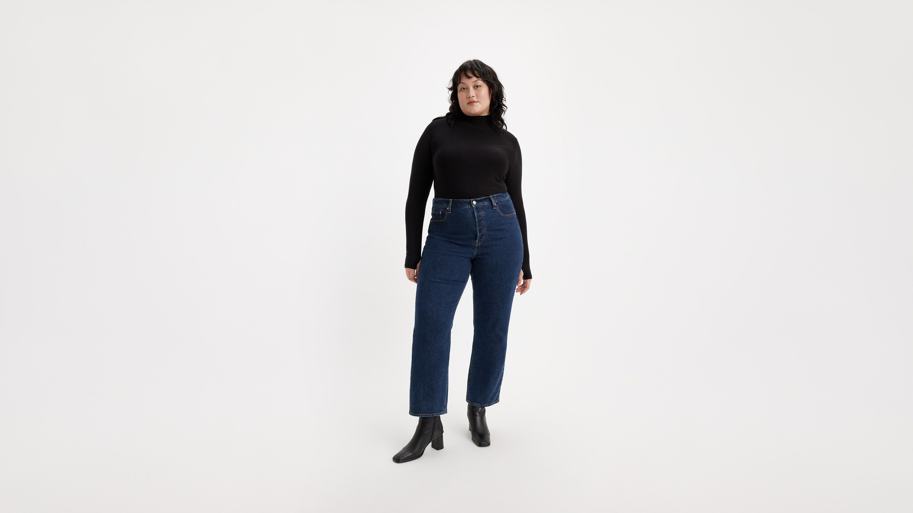 Jean Ribcage cheville Straight (grandes tailles) - Salsa Dark Stone - Bleu