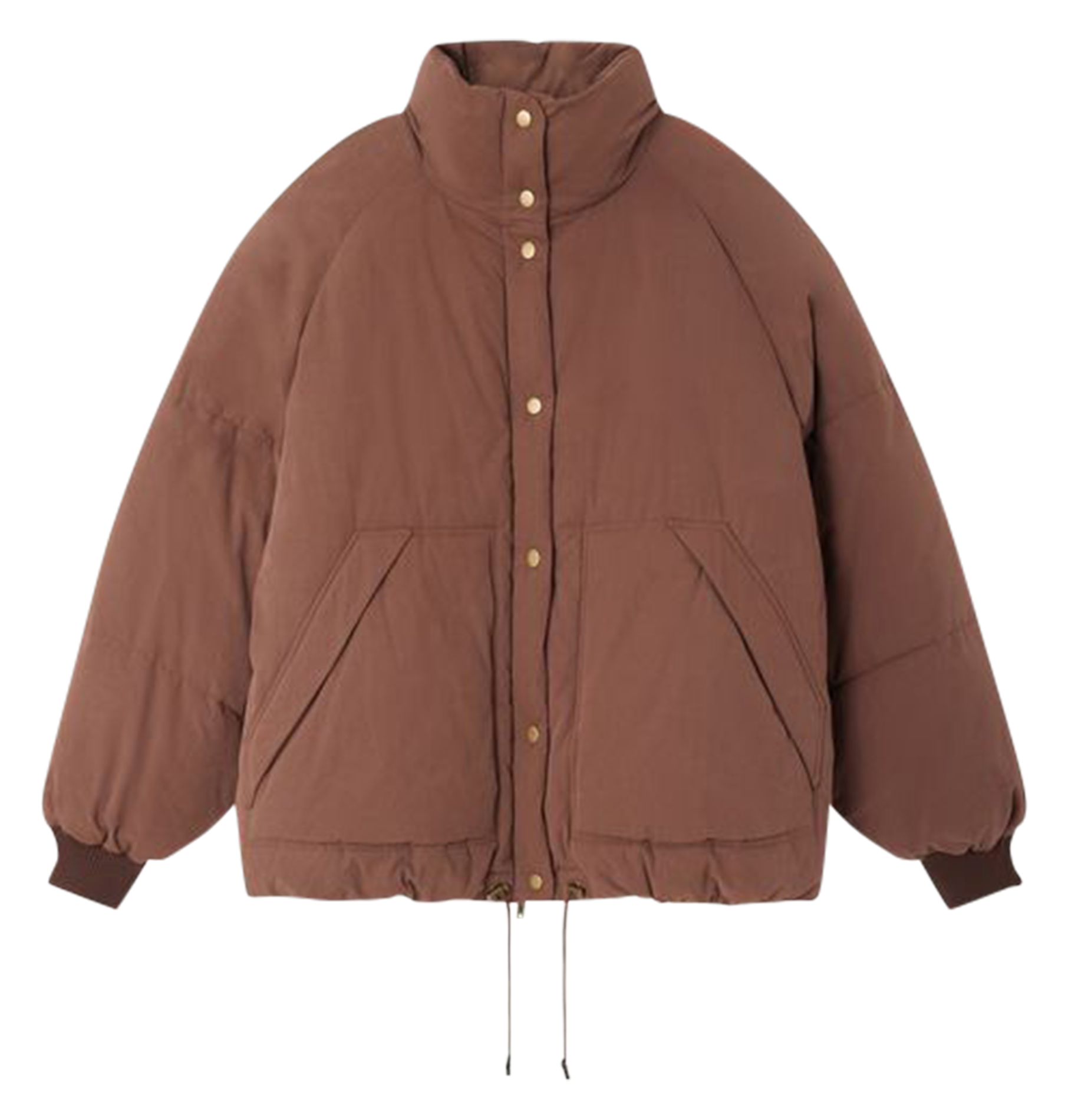 WING - Doudoune ample col montant en coton | Rose