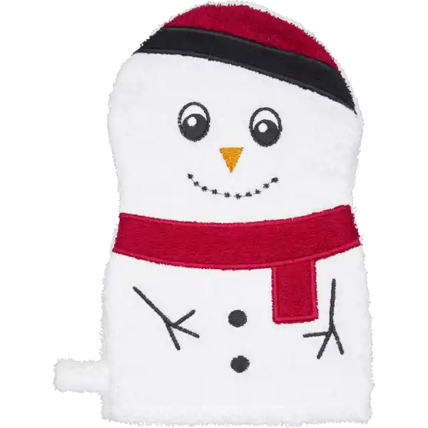 WASCHHANDSCHUH XMAS BW SANTA / SCHNEEM / REN