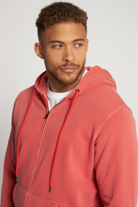 Hoodiejacke, acid washed, Kapuze, Zipper