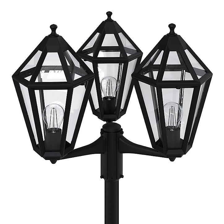 Lampadaire Radley E27 IP44 GoodHome noir