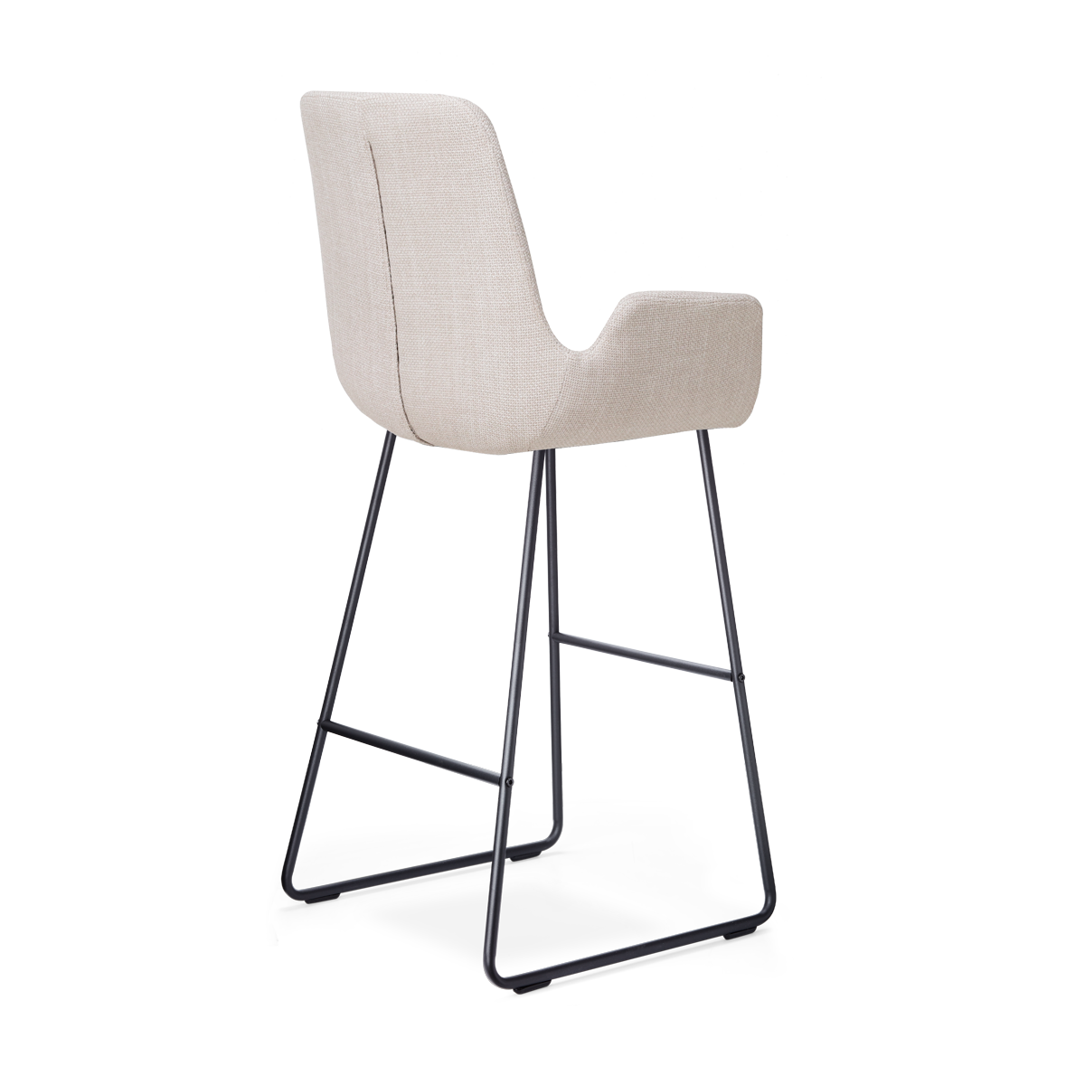 Barkruk Nino-Eef beige - zwart onderstel - 75 cm