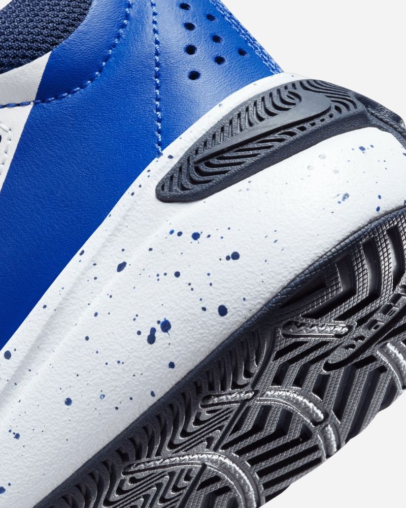 Chaussures de basket Nike Team Hustle D 11 Bleu Royal & Blanc pour enfant