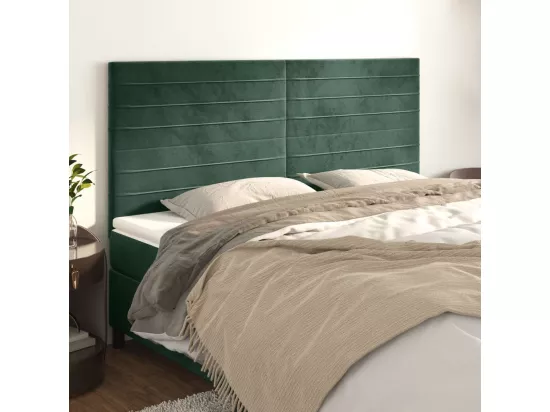 Tête de lit 4 pièces Vert foncé 90x5x78/88 cm Velours