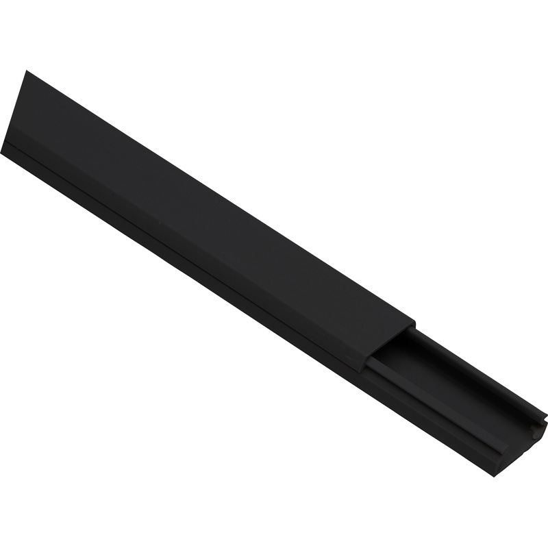 Kopp kabelgoot zelfklevend 20x10mm 2m klapdeksel zwart