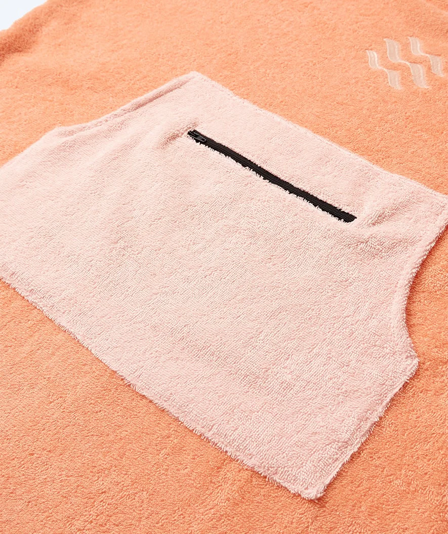 Watery badeponcho til junior - Bomuld - Atlantic Pink