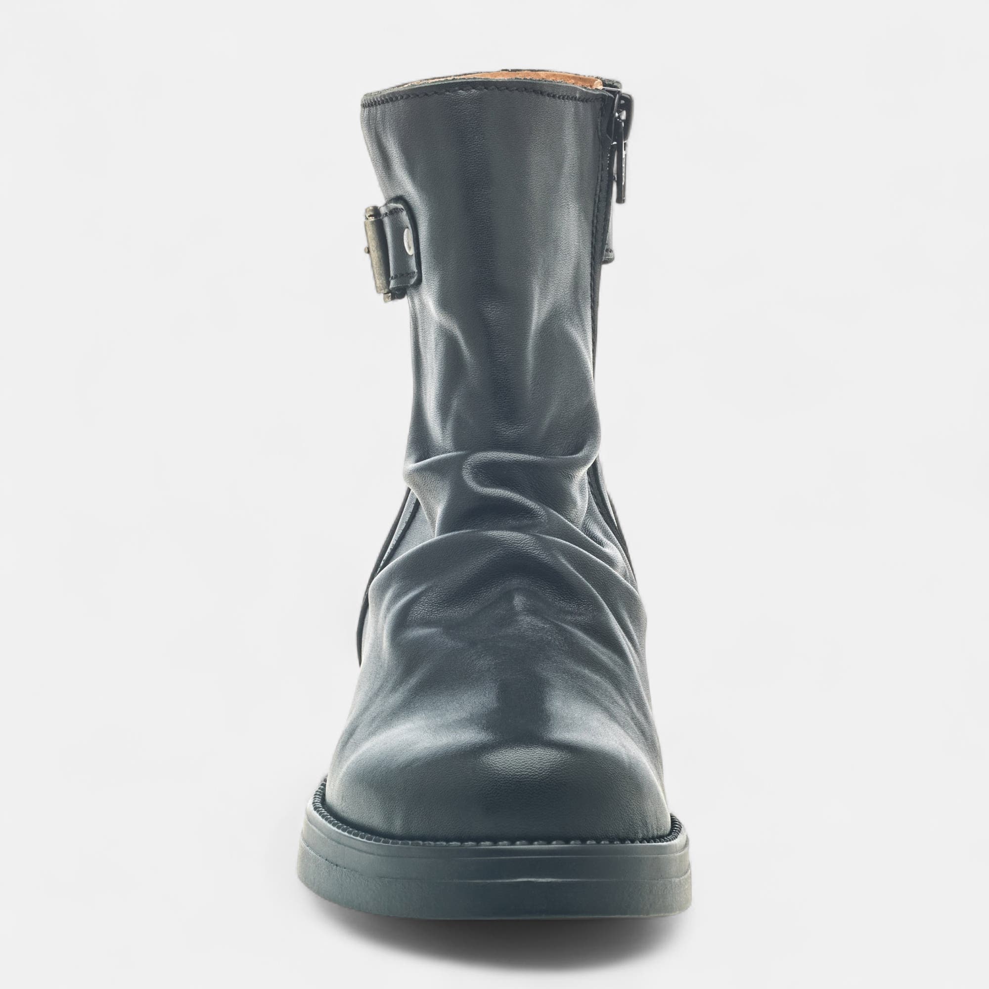 Boots Femme en cuir noir