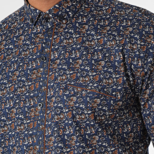Chemise Manches Longues Bleu Marine