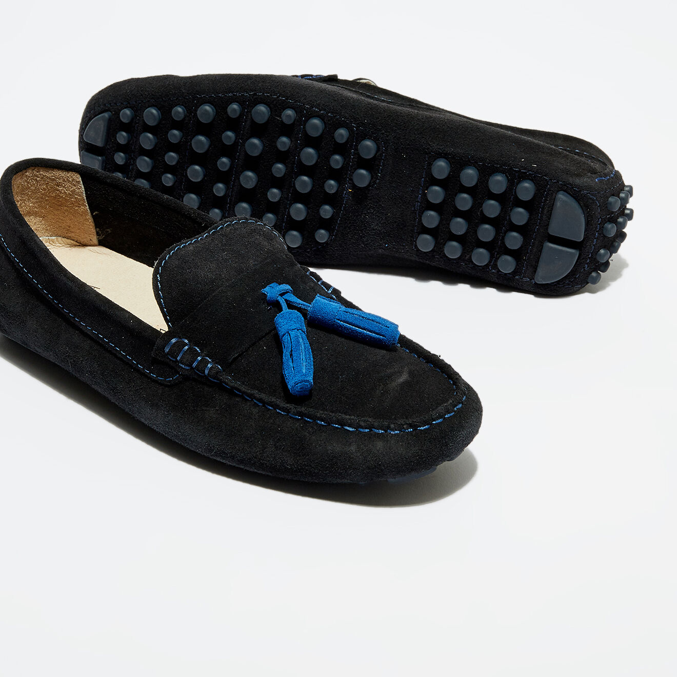 Flavio Création Mocassins en Velours de Cuir Manu noirs